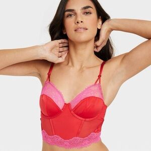 auden red and pink lace lingerie corset
